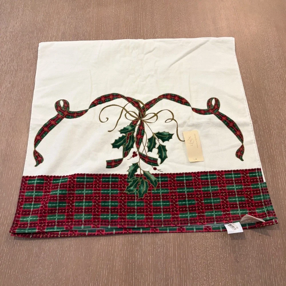 Lenox Holiday Nouveau Towel Set Lot 3pc 2 Bath Towels 1 Hand Towel Christmas NWT